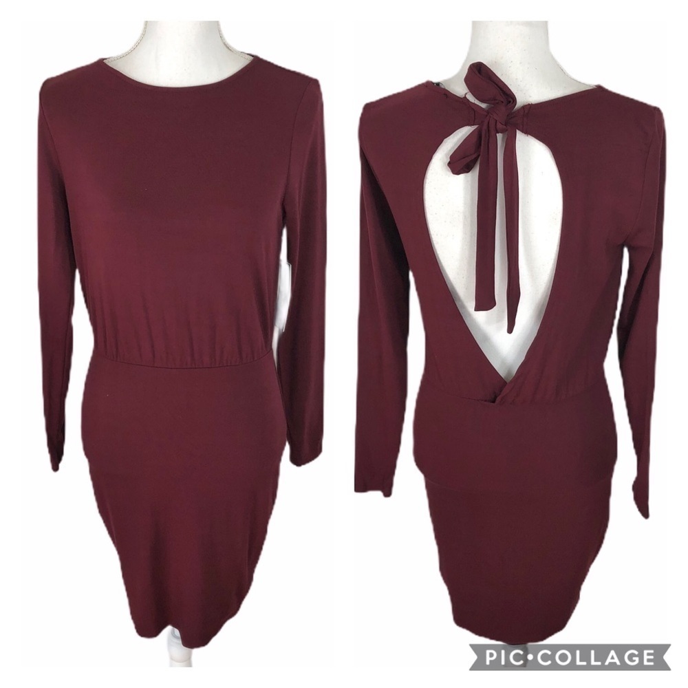Lulus Red White Open Tie Back Dress NWT Small